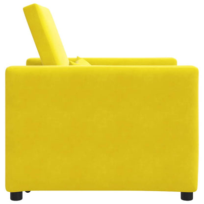 vidaXL Ausziehbare Schlafcouch Einzel Gelb 90 x 165 x 87 cm Samt