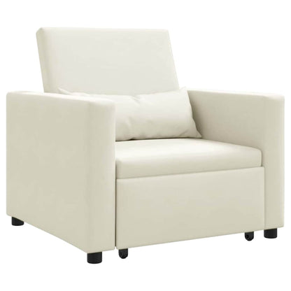 vidaXL Ausziehbare Schlafcouch Einzel Creme 90 x 165 x 87 cm Samt
