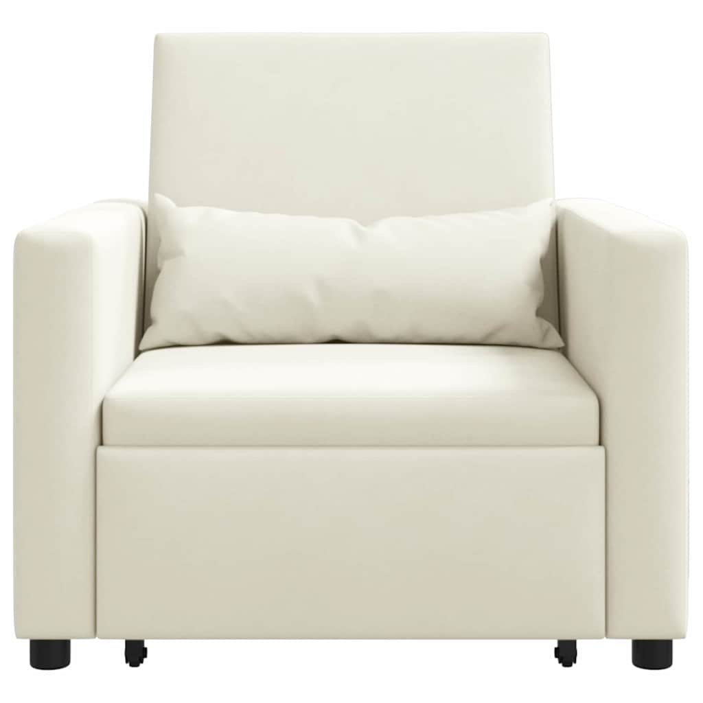 vidaXL Ausziehbare Schlafcouch Einzel Creme 90 x 165 x 87 cm Samt