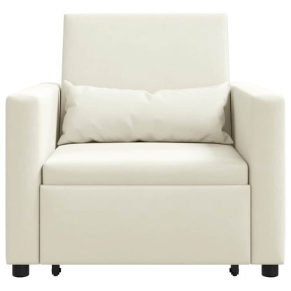 vidaXL Ausziehbare Schlafcouch Einzel Creme 90 x 165 x 87 cm Samt
