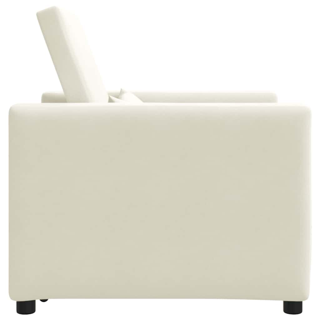 vidaXL Ausziehbare Schlafcouch Einzel Creme 90 x 165 x 87 cm Samt