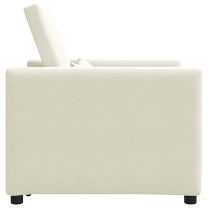 vidaXL Ausziehbare Schlafcouch Einzel Creme 90 x 165 x 87 cm Samt