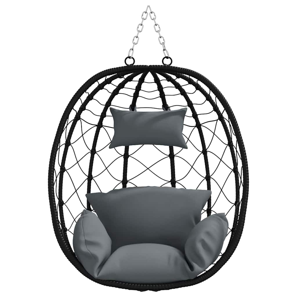 Hängendes Ei-Stuhl Anthrazit 91,5 x 60 x 110 cm Poly-Rattan