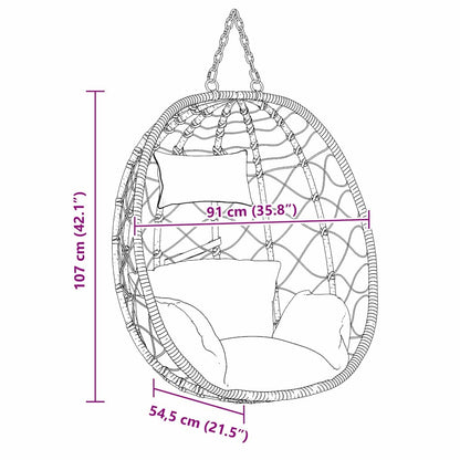 Hängendes Ei-Stuhl Cremeweiß 91,5 x 60 x 110 cm Poly-Rattan