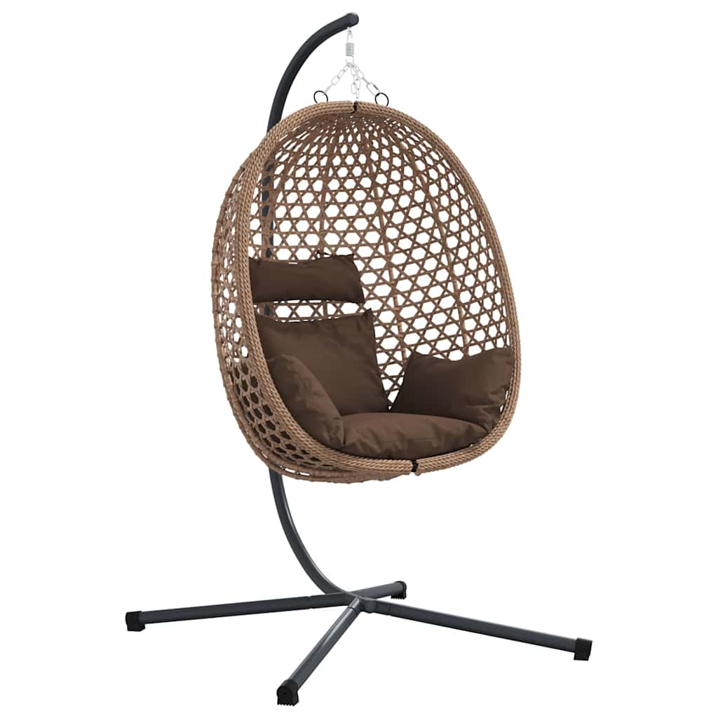 Hängendes Ei-Stuhl Kaffeebraun 104 x 100 x 191 cm Poly-Rattan