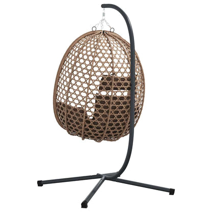 Hängendes Ei-Stuhl Kaffeebraun 104 x 100 x 191 cm Poly-Rattan