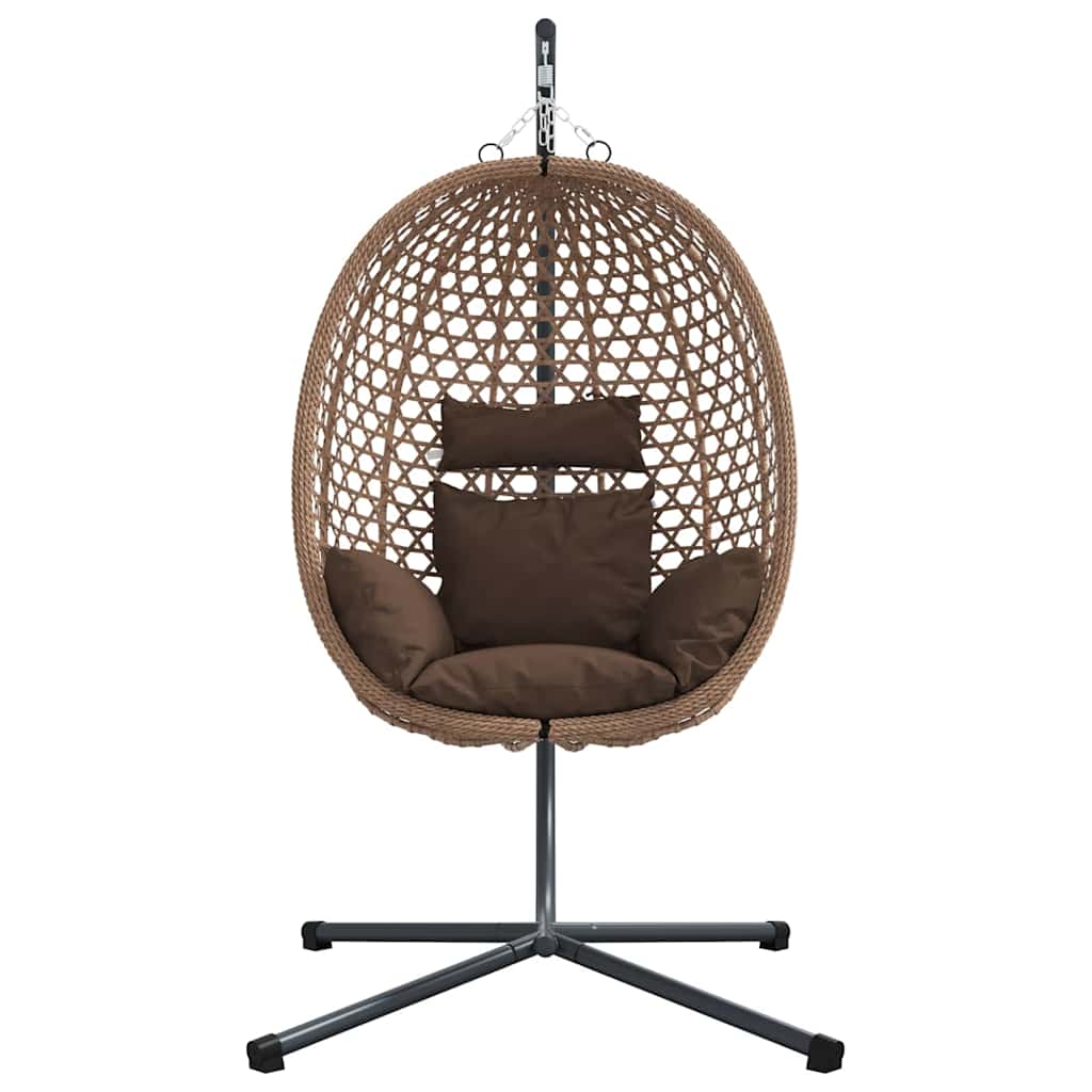 Hängendes Ei-Stuhl Kaffeebraun 104 x 100 x 191 cm Poly-Rattan
