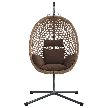 Hängendes Ei-Stuhl Kaffeebraun 104 x 100 x 191 cm Poly-Rattan