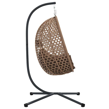Hängendes Ei-Stuhl Kaffeebraun 104 x 100 x 191 cm Poly-Rattan