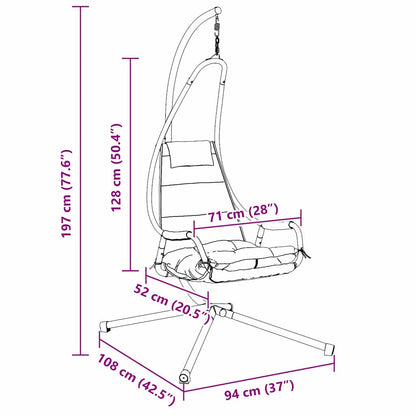 Hängendes Ei-Stuhl Anthrazit 94 x 107 x 196,5 cm Stahl