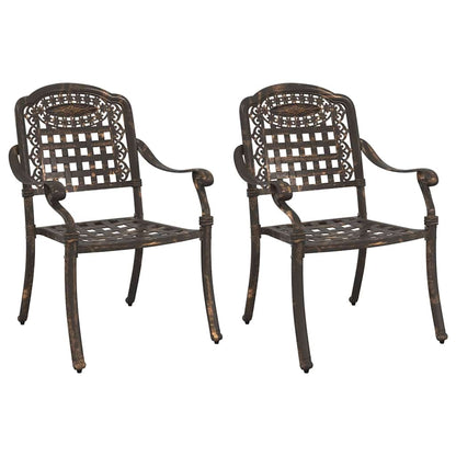 vidaXL Gartenstuhl 2 pcs Bronze 55 x 56,5 x 91cm Aluminium
