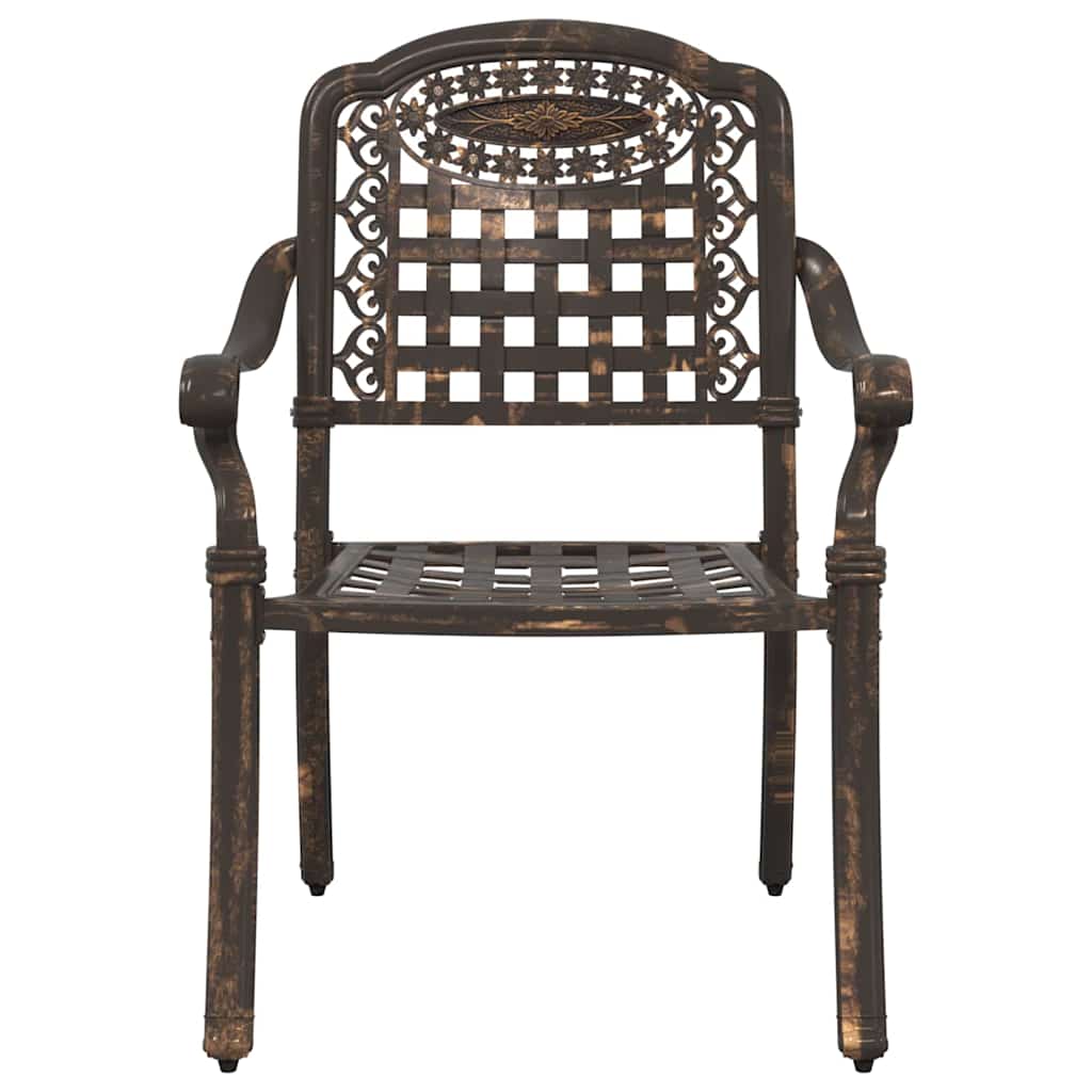 vidaXL Gartenstuhl 2 pcs Bronze 55 x 56,5 x 91cm Aluminium
