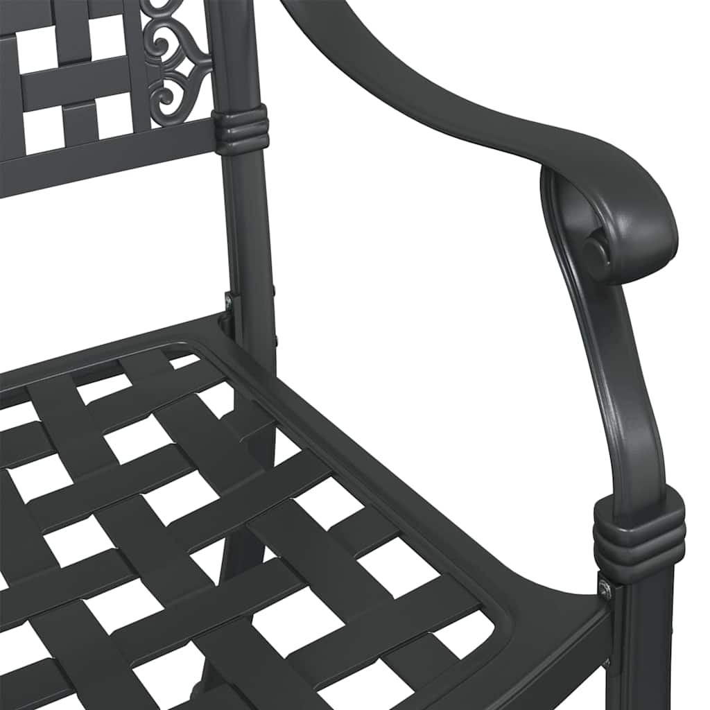 vidaXL Gartenstuhl 2 pcs Schwarz 55 x 56,5 x 91cm Aluminium