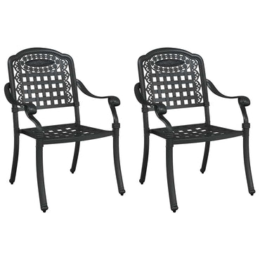vidaXL Gartenstuhl 2 pcs Schwarz 55 x 56,5 x 91cm Aluminium