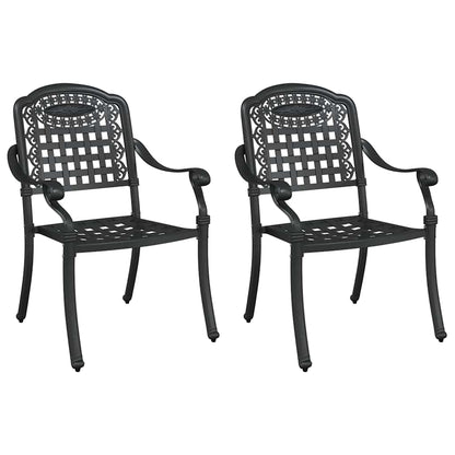 vidaXL Gartenstuhl 2 pcs Schwarz 55 x 56,5 x 91cm Aluminium
