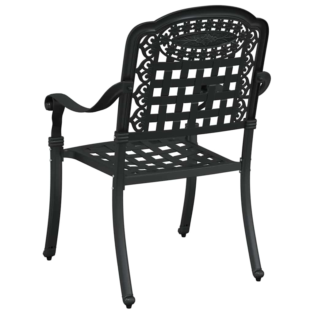 vidaXL Gartenstuhl 2 pcs Schwarz 55 x 56,5 x 91cm Aluminium