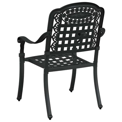 vidaXL Gartenstuhl 2 pcs Schwarz 55 x 56,5 x 91cm Aluminium