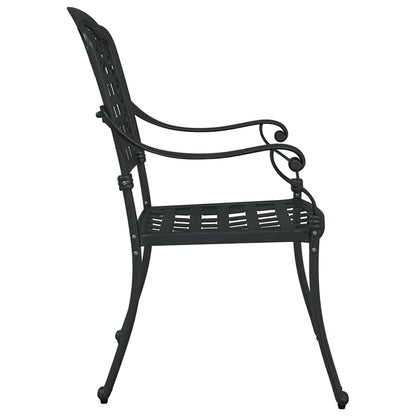 vidaXL Gartenstuhl 2 pcs Schwarz 55 x 56,5 x 91cm Aluminium