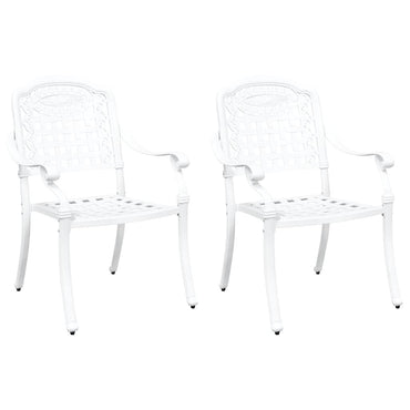 vidaXL Gartenstuhl 2 pcs Weiß 55 x 56,5 x 91cm Aluminium