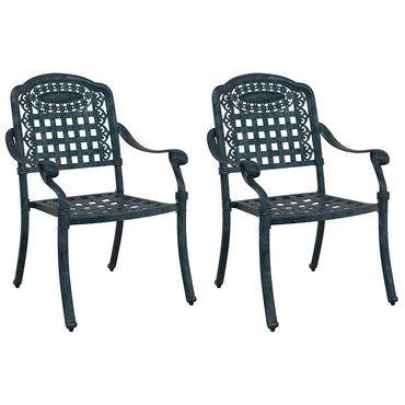 vidaXL Gartenstuhl 2 pcs Grün 55 x 56,5 x 91cm Aluminium
