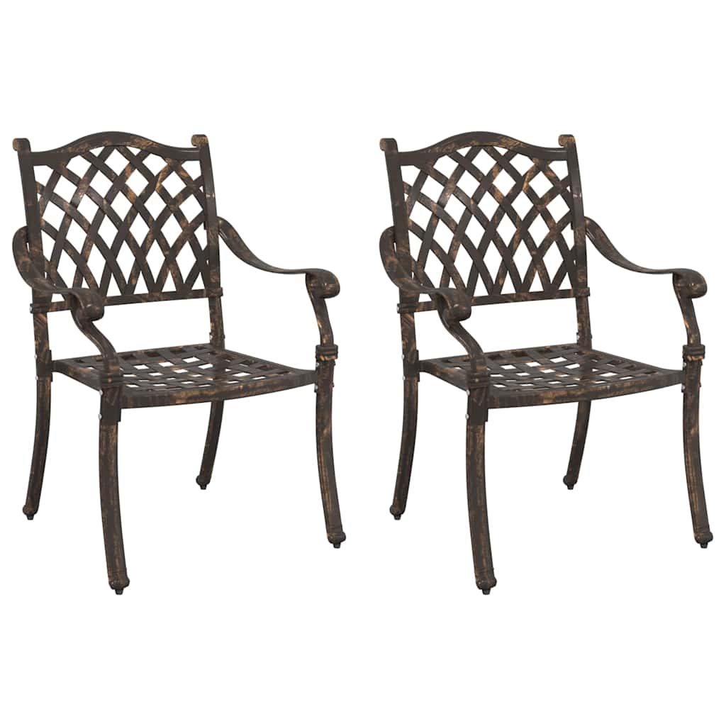 vidaXL Gartenstuhl 2 pcs Bronze 56 x 55 x 92,5cm Aluminium