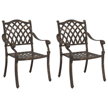 vidaXL Gartenstuhl 2 pcs Bronze 56 x 55 x 92,5cm Aluminium