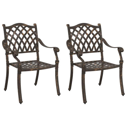 vidaXL Gartenstuhl 2 pcs Bronze 56 x 55 x 92,5cm Aluminium