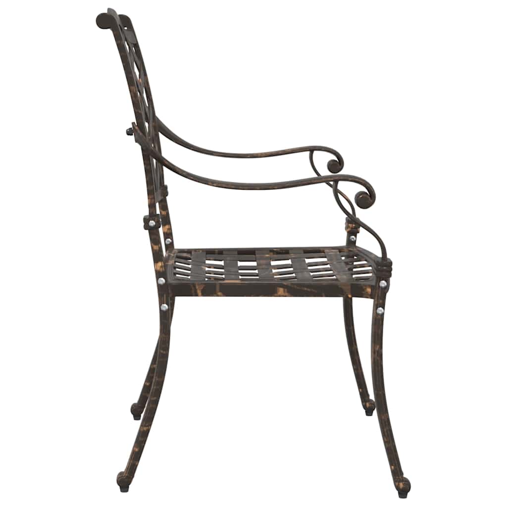 vidaXL Gartenstuhl 2 pcs Bronze 56 x 55 x 92,5cm Aluminium