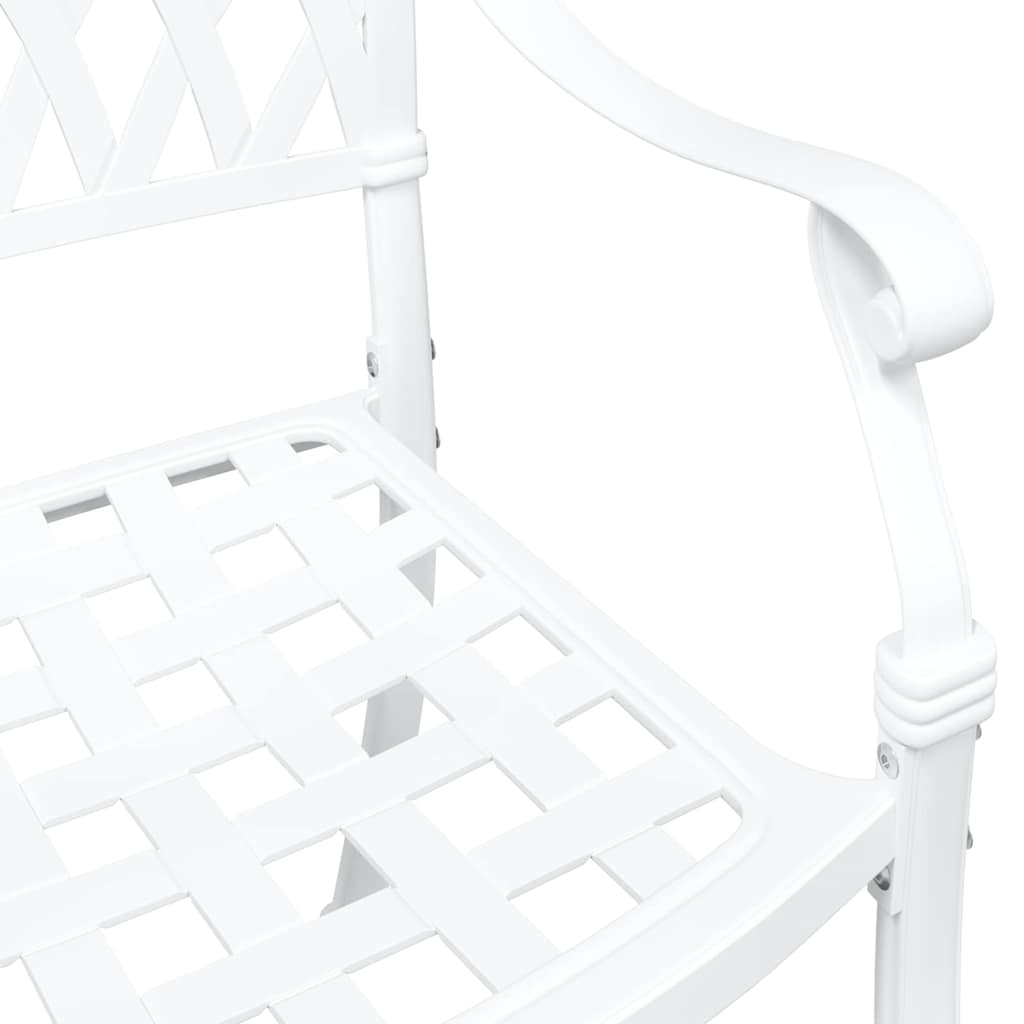 vidaXL Gartenstuhl 2 pcs Weiß 55 x 56,5 x 91cm Aluminium