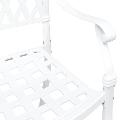 vidaXL Gartenstuhl 2 pcs Weiß 55 x 56,5 x 91cm Aluminium