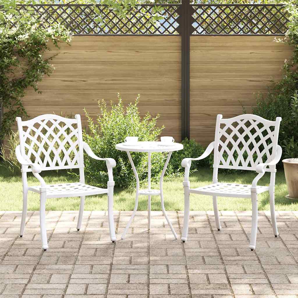 vidaXL Gartenstuhl 2 pcs Weiß 55 x 56,5 x 91cm Aluminium