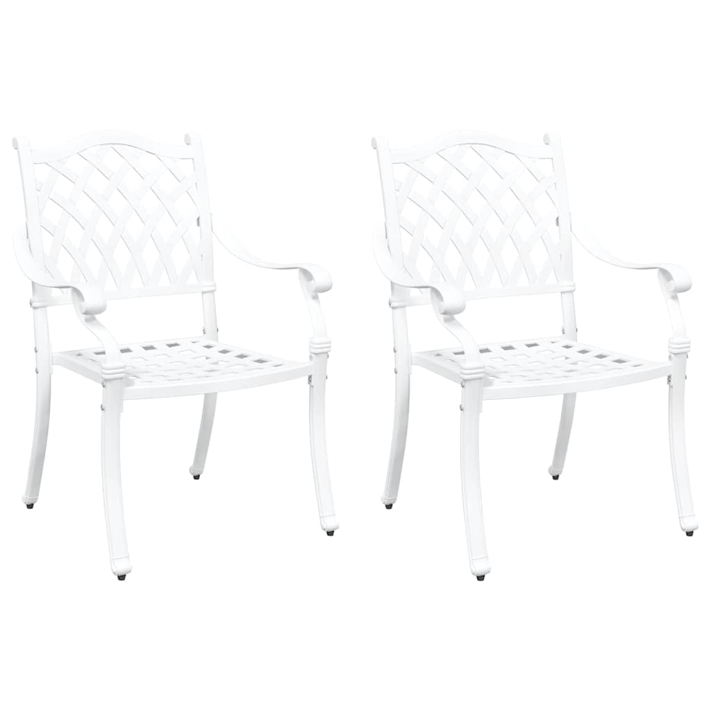 vidaXL Gartenstuhl 2 pcs Weiß 55 x 56,5 x 91cm Aluminium