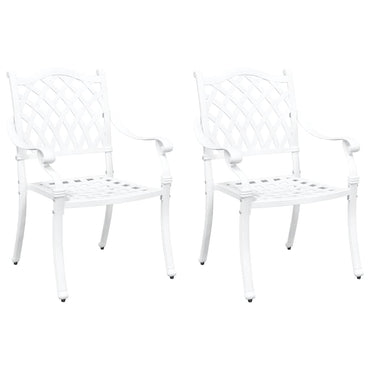 vidaXL Gartenstuhl 2 pcs Weiß 55 x 56,5 x 91cm Aluminium