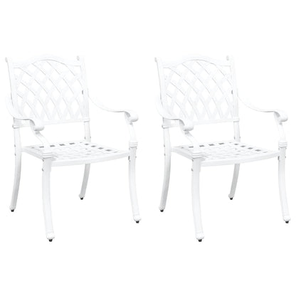 vidaXL Gartenstuhl 2 pcs Weiß 55 x 56,5 x 91cm Aluminium