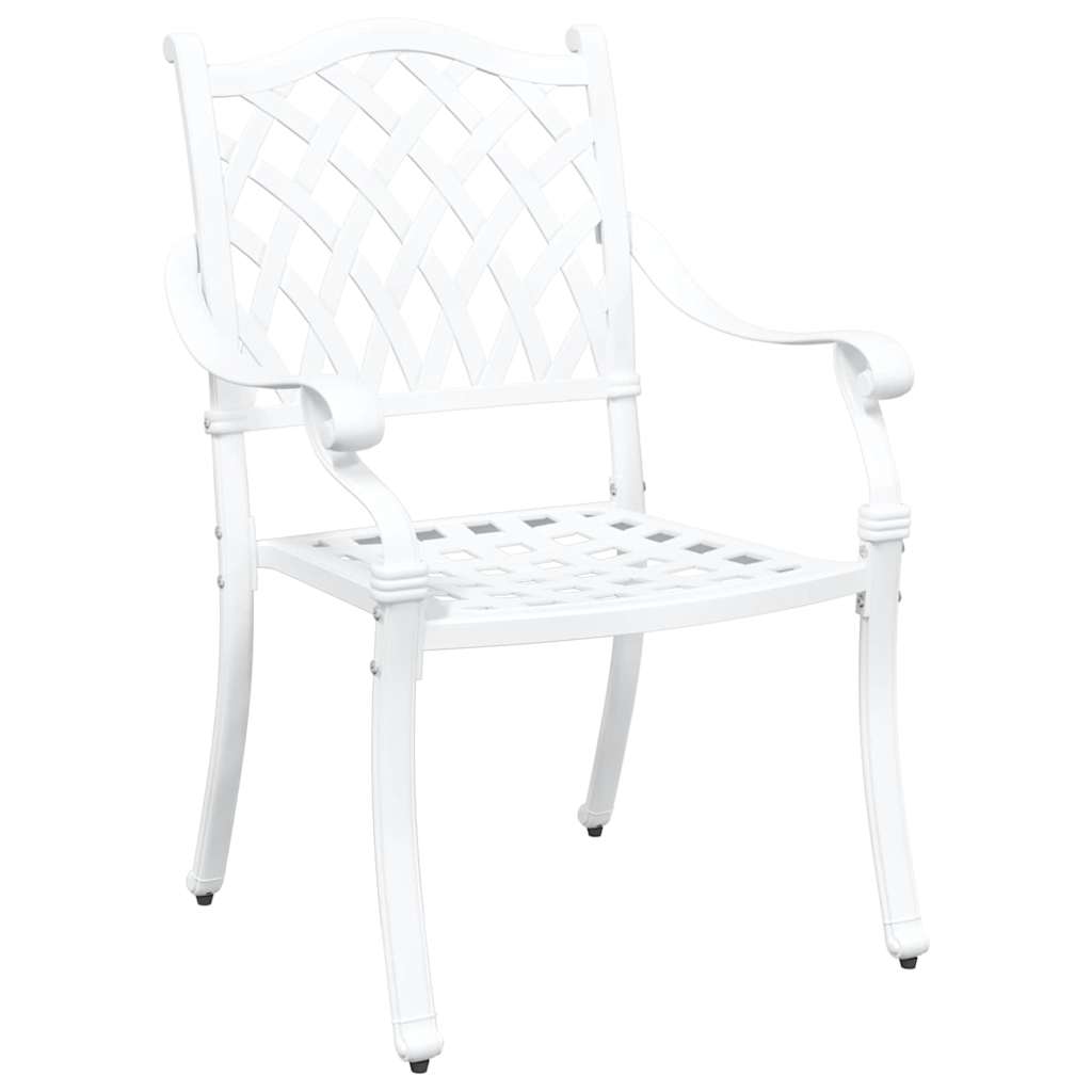 vidaXL Gartenstuhl 2 pcs Weiß 55 x 56,5 x 91cm Aluminium