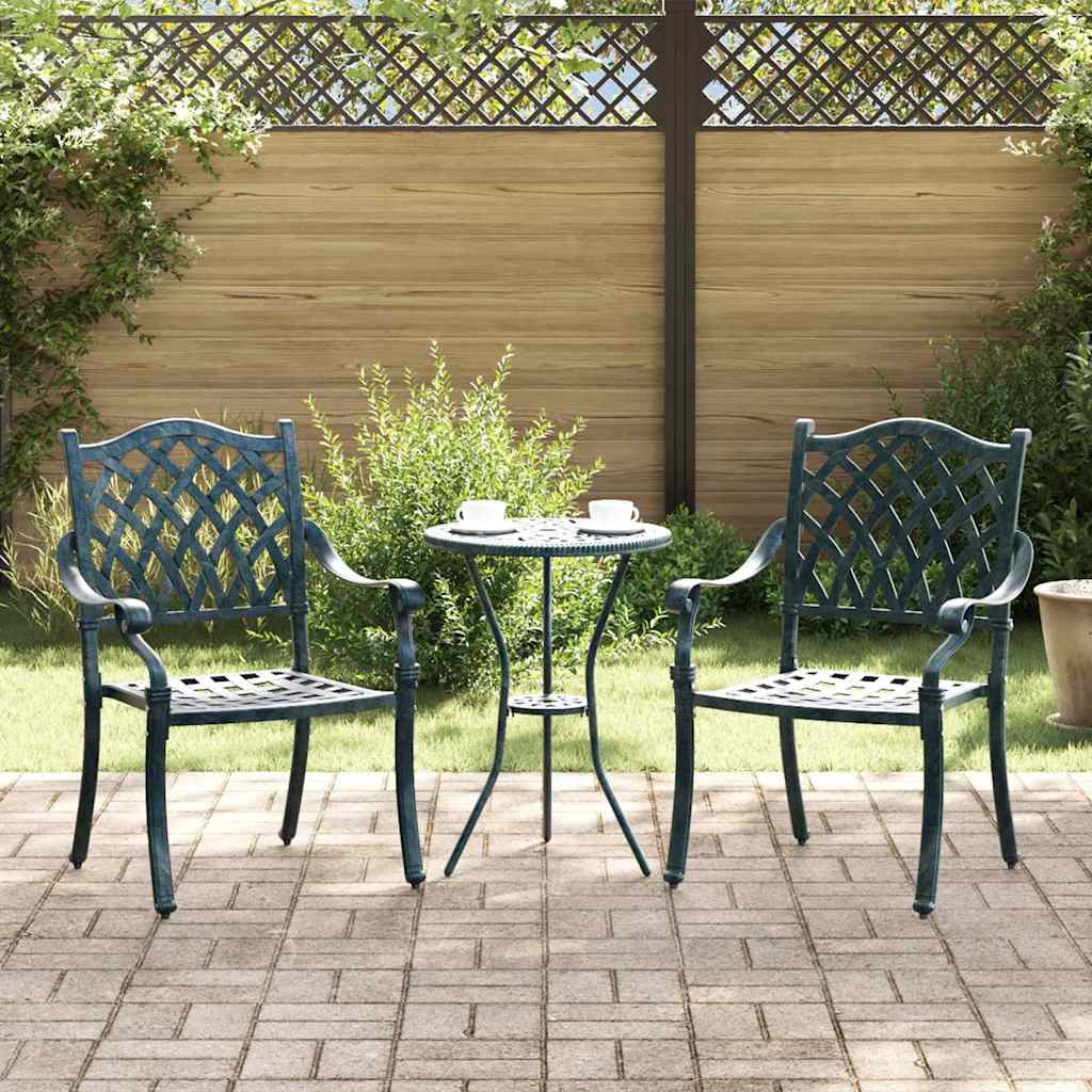 vidaXL Gartenstuhl 2 pcs Grün 56 x 55 x 92,5cm Aluminium