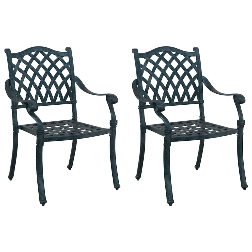 vidaXL Gartenstuhl 2 pcs Grün 56 x 55 x 92,5cm Aluminium