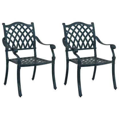 vidaXL Gartenstuhl 2 pcs Grün 56 x 55 x 92,5cm Aluminium