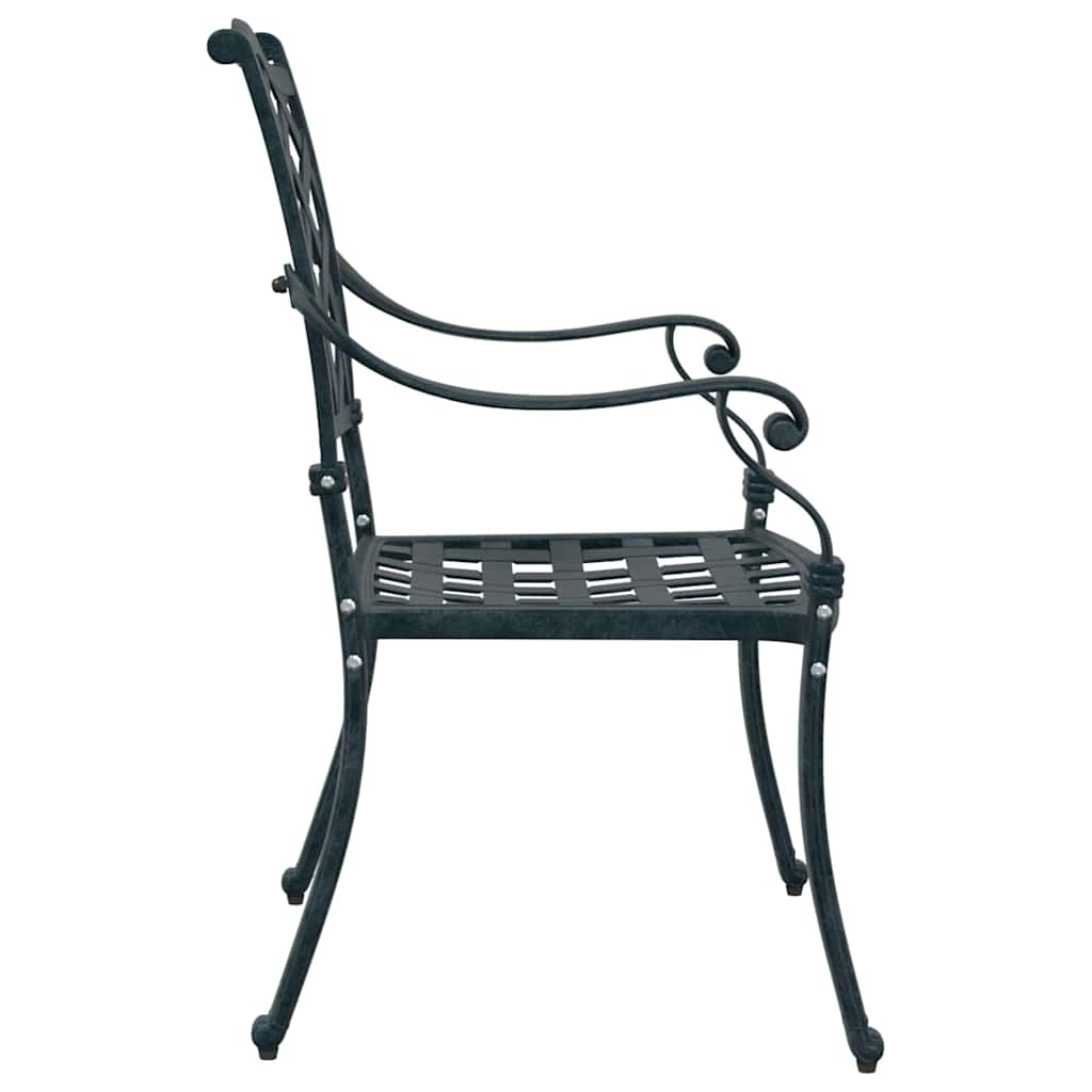 vidaXL Gartenstuhl 2 pcs Grün 56 x 55 x 92,5cm Aluminium