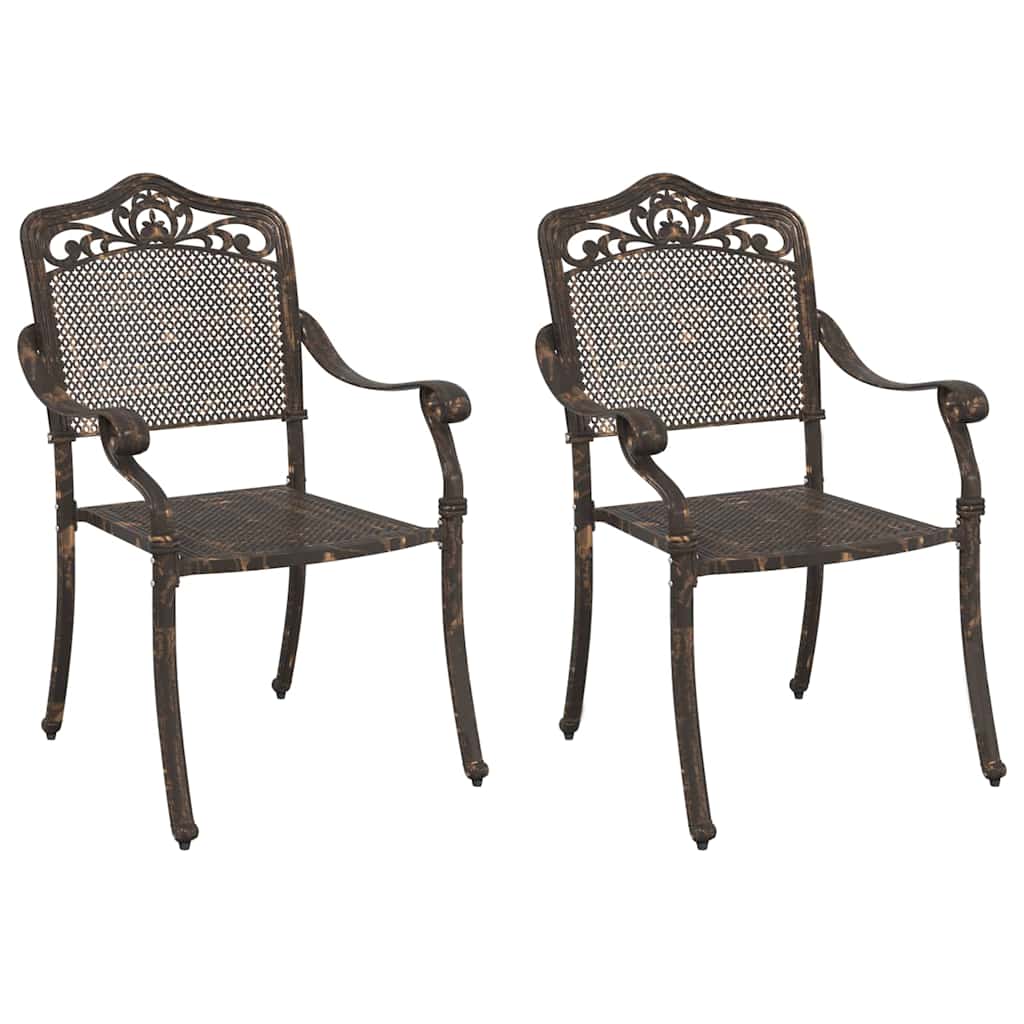 vidaXL Gartenstuhl 2 pcs Bronze 55 x 55 x 92,5cm Aluminium