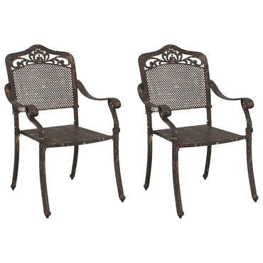 vidaXL Gartenstuhl 2 pcs Bronze 55 x 55 x 92,5cm Aluminium