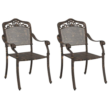 vidaXL Gartenstuhl 2 pcs Bronze 55 x 55 x 92,5cm Aluminium
