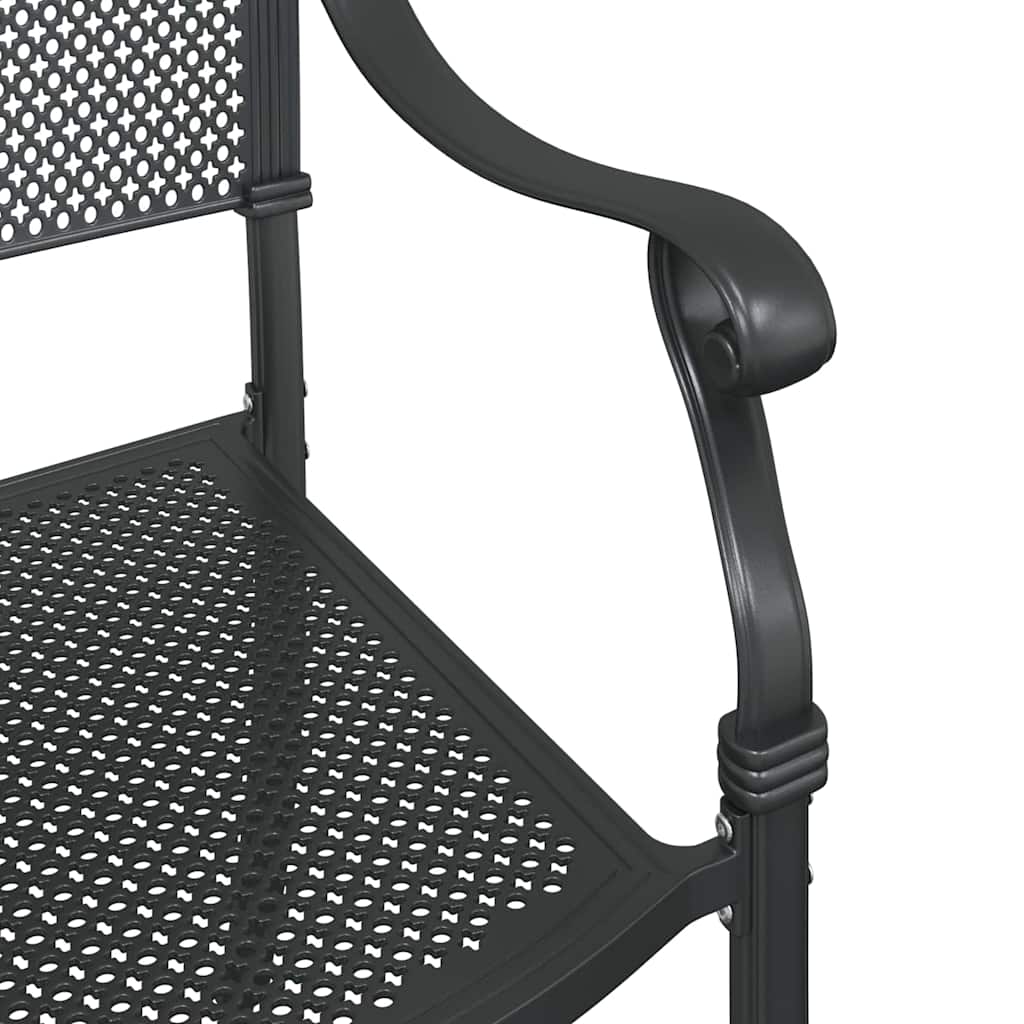 vidaXL Gartenstuhl 2 pcs Schwarz 55 x 55 x 92,5cm Aluminium