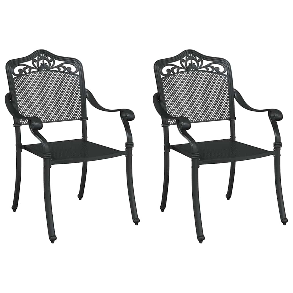 vidaXL Gartenstuhl 2 pcs Schwarz 55 x 55 x 92,5cm Aluminium