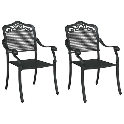 vidaXL Gartenstuhl 2 pcs Schwarz 55 x 55 x 92,5cm Aluminium