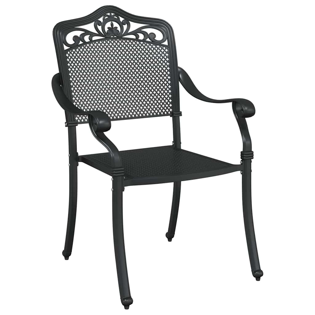 vidaXL Gartenstuhl 2 pcs Schwarz 55 x 55 x 92,5cm Aluminium