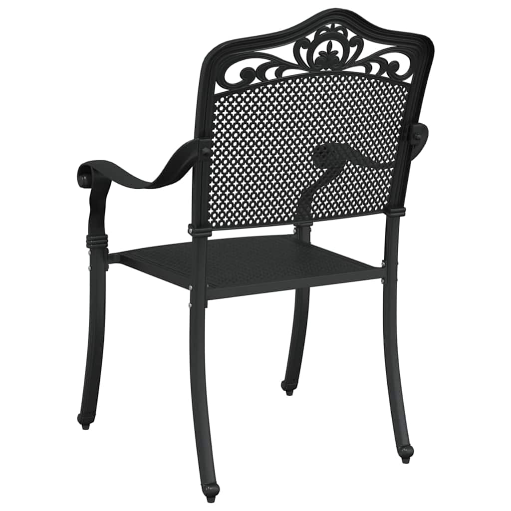 vidaXL Gartenstuhl 2 pcs Schwarz 55 x 55 x 92,5cm Aluminium