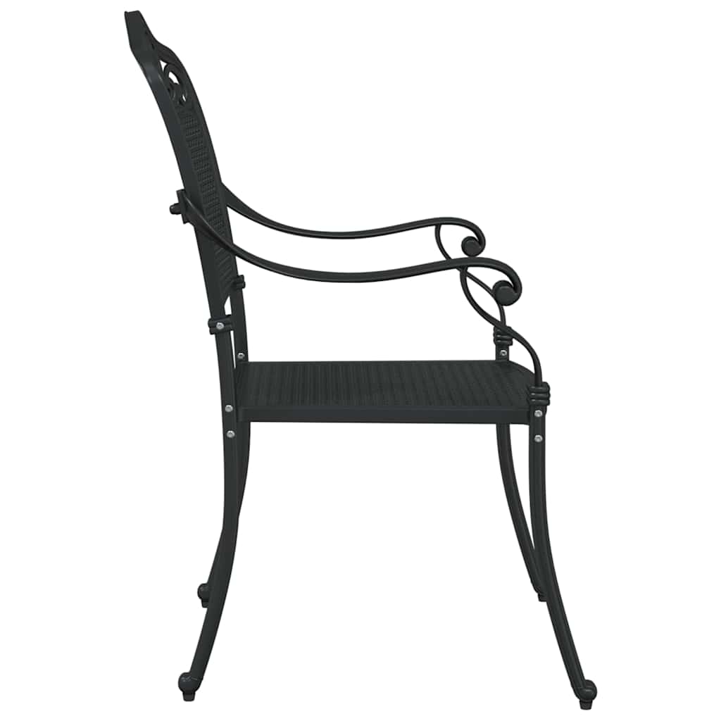 vidaXL Gartenstuhl 2 pcs Schwarz 55 x 55 x 92,5cm Aluminium