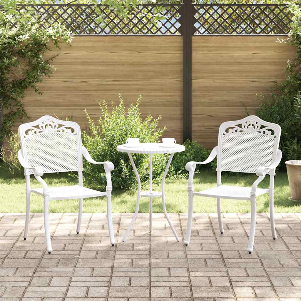 vidaXL Gartenstuhl 2 pcs Weiß 55 x 55 x 92,5cm Aluminium