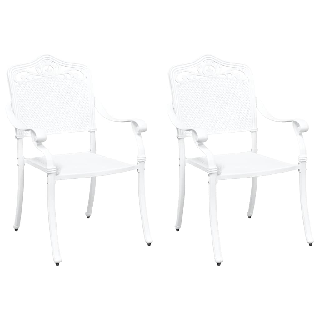 vidaXL Gartenstuhl 2 pcs Weiß 55 x 55 x 92,5cm Aluminium